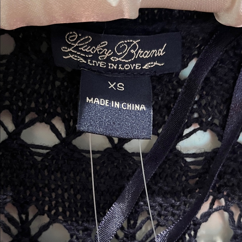 NWT Lucky Brand Crochet Cardigan XS - Picture 2 of 15